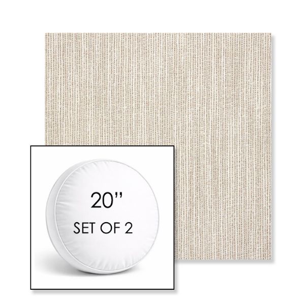 Picture of Adena Sand | Set of 2 | 20" Sunbrella Boxed Round Outdoor Throw Pillows with Premium Inserts