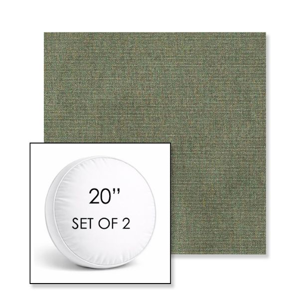 Picture of Ambrose Fern | Set of 2 | 20" Sunbrella Boxed Round Outdoor Throw Pillows with Premium Inserts