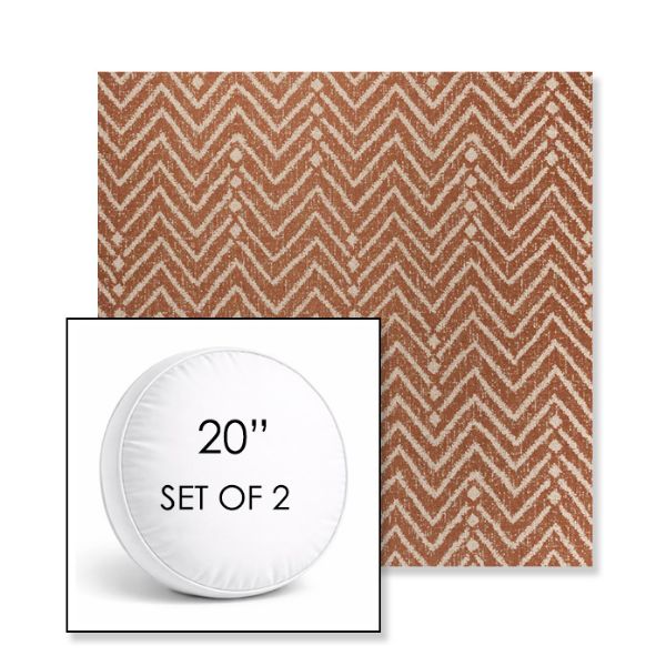Picture of Argo Clay | Set of 2 | 20" Sunbrella Boxed Round Outdoor Throw Pillows with Premium Inserts