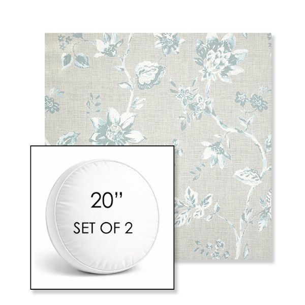 Picture of Ariana Dew | Set of 2 | 20" Sunbrella Boxed Round Outdoor Throw Pillows with Premium Inserts