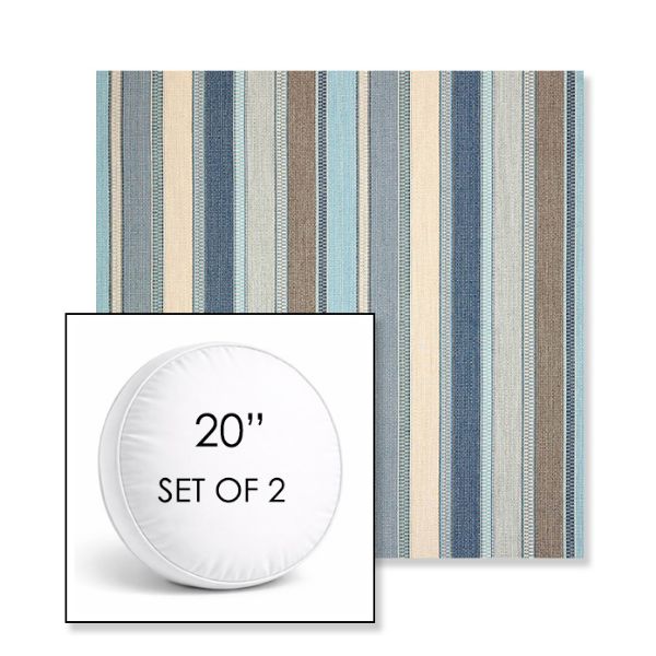 Picture of Ascend Spa | Set of 2 | 20" Sunbrella Boxed Round Outdoor Throw Pillows with Premium Inserts