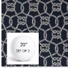 Picture of Bar Harbor Marina | Set of 2 | 20" Sunbrella Boxed Round Outdoor Throw Pillows with Premium Inserts