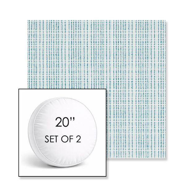 Picture of Benson Lagoon | Set of 2 | 20" Sunbrella Boxed Round Outdoor Throw Pillows with Premium Inserts
