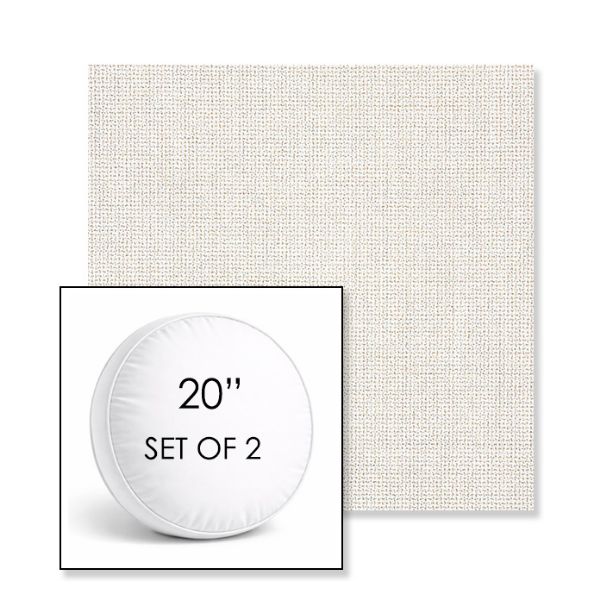 Picture of Bliss Linen | Set of 2 | 20" Sunbrella Boxed Round Outdoor Throw Pillows with Premium Inserts