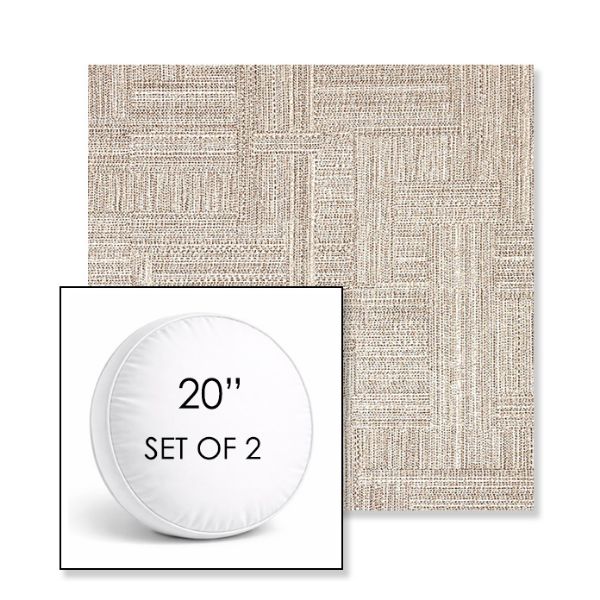 Picture of Boro Walnut | Set of 2 | 20" Sunbrella Boxed Round Outdoor Throw Pillows with Premium Inserts