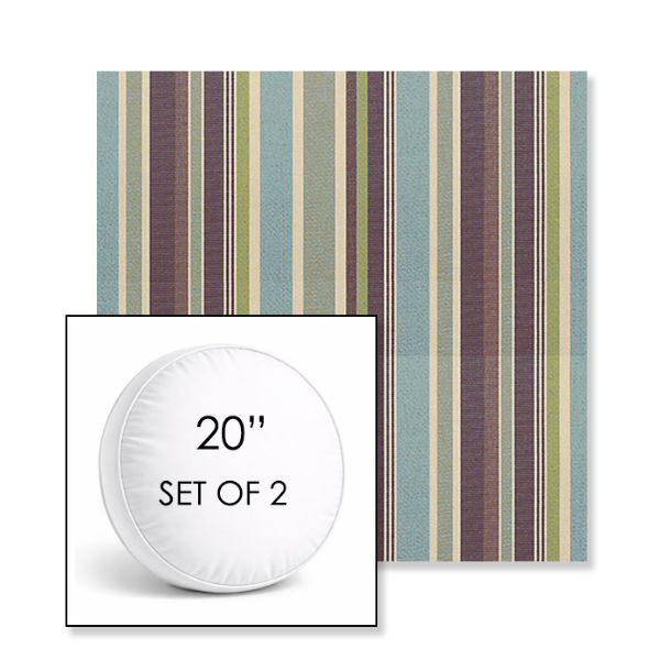 Picture of Brannon Whisper | Set of 2 | 20" Sunbrella Boxed Round Outdoor Throw Pillows with Premium Inserts