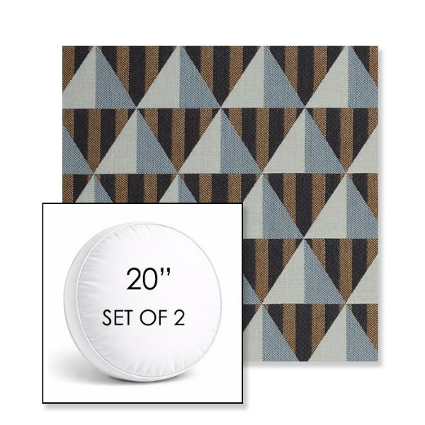 Picture of Buoy Cape Cod | Set of 2 | 20" Sunbrella Boxed Round Outdoor Throw Pillows with Premium Inserts