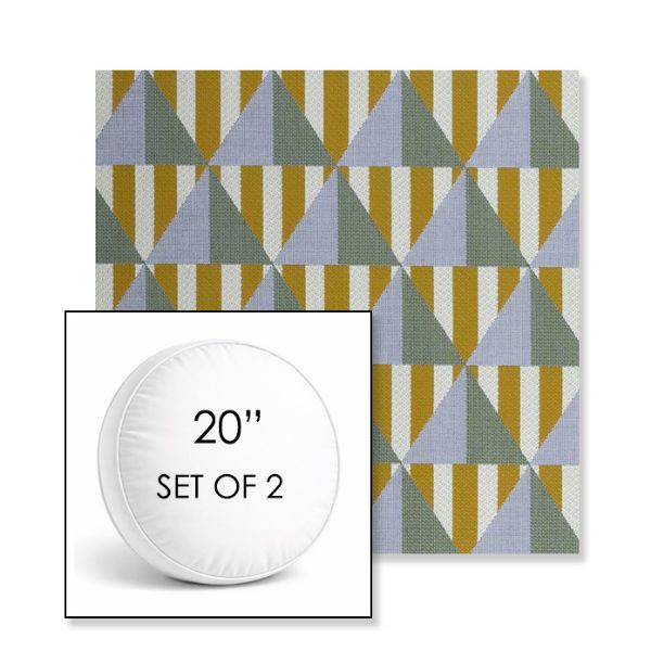 Picture of Buoy Key West | Set of 2 | 20" Sunbrella Boxed Round Outdoor Throw Pillows with Premium Inserts