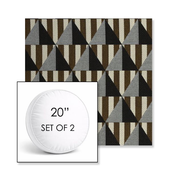 Picture of Buoy Pebble Beach | Set of 2 | 20" Sunbrella Boxed Round Outdoor Throw Pillows with Premium Inserts