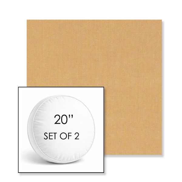 Picture of Canvas Harvest | Set of 2 | 20" Sunbrella Boxed Round Outdoor Throw Pillows with Premium Inserts