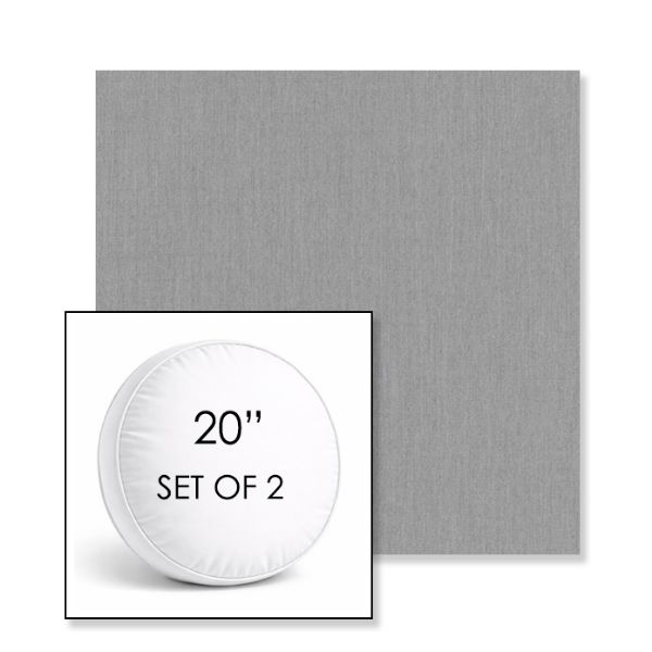 Picture of Canvas Lead Chine | Set of 2 | 20" Sunbrella Boxed Round Outdoor Throw Pillows with Premium Inserts