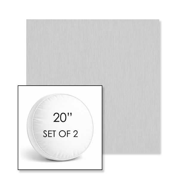 Picture of Canvas Marble | Set of 2 | 20" Sunbrella Boxed Round Outdoor Throw Pillows with Premium Inserts