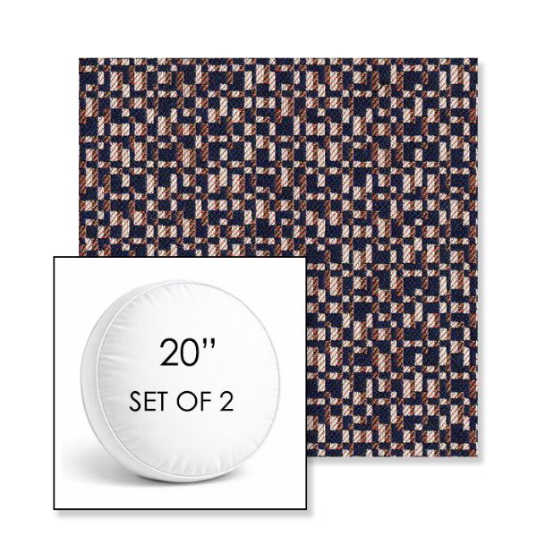 Picture of Carat Azurite | Set of 2 | 20" Sunbrella Boxed Round Outdoor Throw Pillows with Premium Inserts