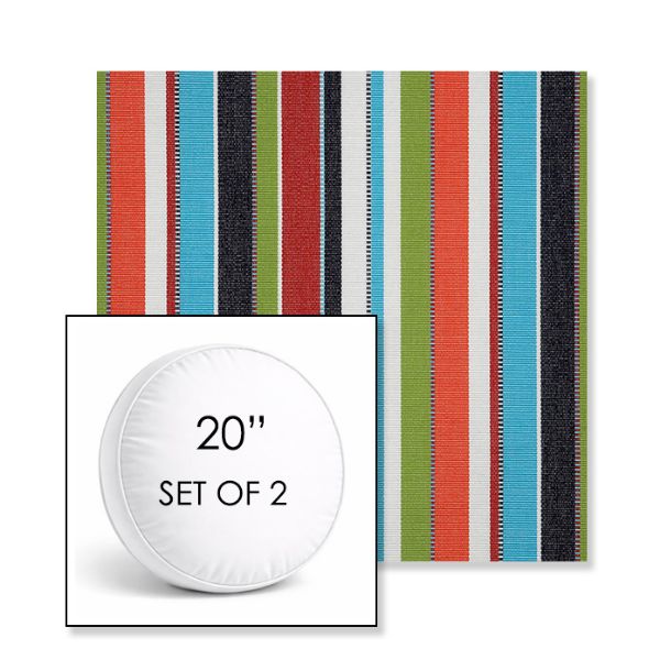 Picture of Carousel Confetti | Set of 2 | 20" Sunbrella Boxed Round Outdoor Throw Pillows with Premium Inserts