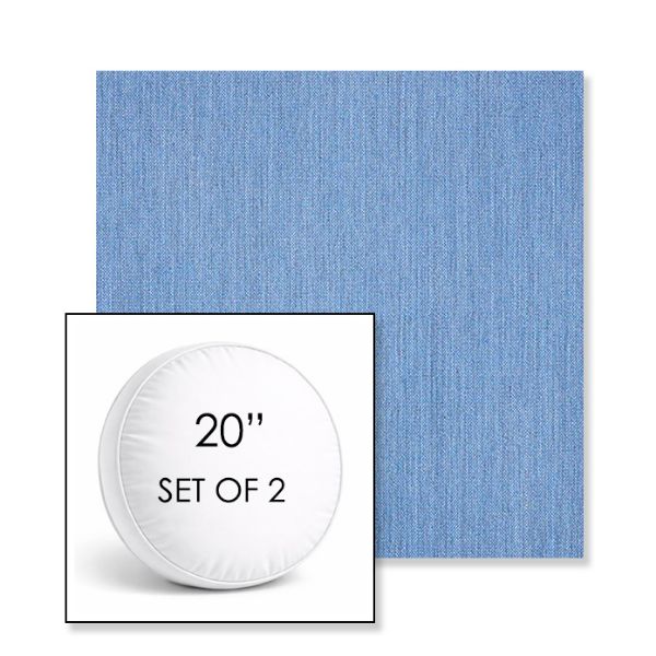 Picture of Cast Ocean | Set of 2 | 20" Sunbrella Boxed Round Outdoor Throw Pillows with Premium Inserts