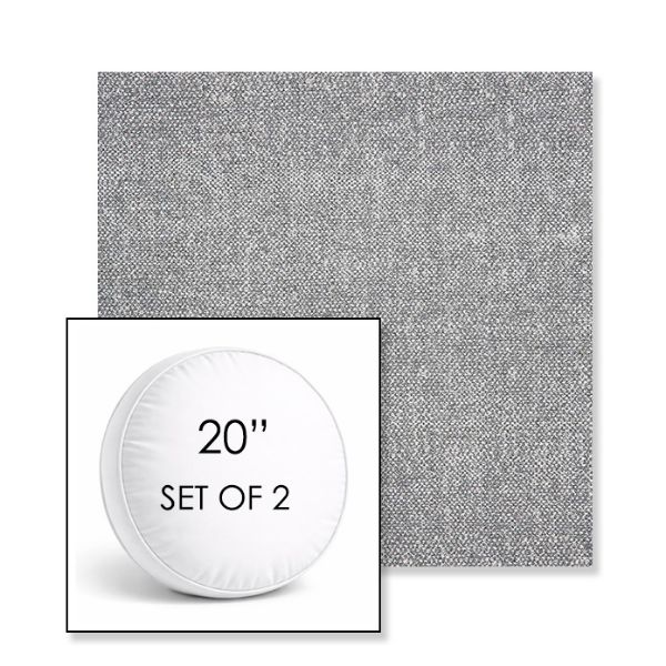 Picture of Chartres Gull | Set of 2 | 20" Sunbrella Boxed Round Outdoor Throw Pillows with Premium Inserts