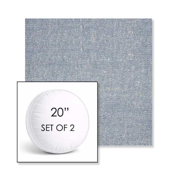 Picture of Chartres Rainfall | Set of 2 | 20" Sunbrella Boxed Round Outdoor Throw Pillows with Premium Inserts