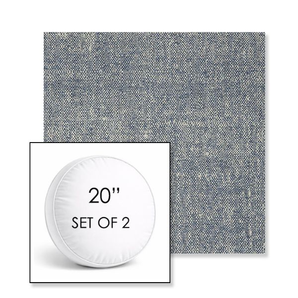 Picture of Chartres Storm | Set of 2 | 20" Sunbrella Boxed Round Outdoor Throw Pillows with Premium Inserts