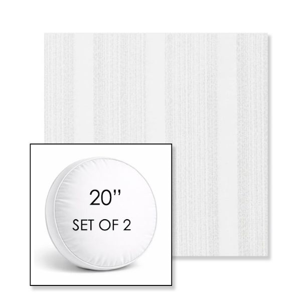 Picture of Compose Linen | Set of 2 | 20" Sunbrella Boxed Round Outdoor Throw Pillows with Premium Inserts