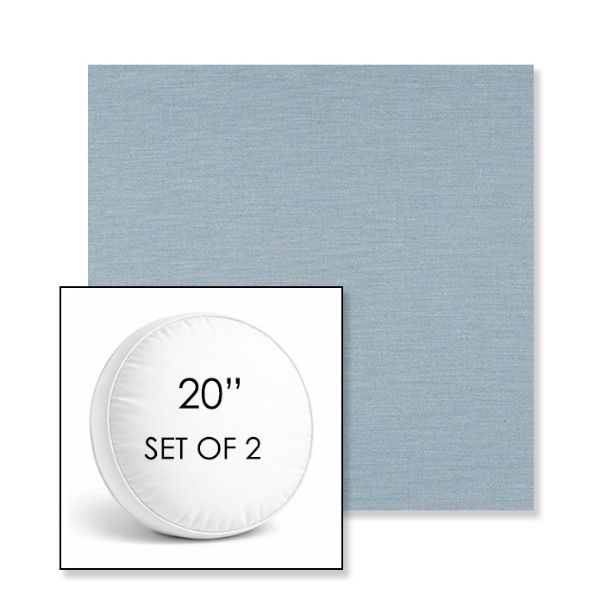Picture of Exhale Dewdrop | Set of 2 | 20" Sunbrella Boxed Round Outdoor Throw Pillows with Premium Inserts