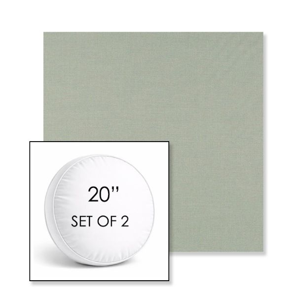 Picture of Exhale Rainwashed | Set of 2 | 20" Sunbrella Boxed Round Outdoor Throw Pillows with Premium Inserts