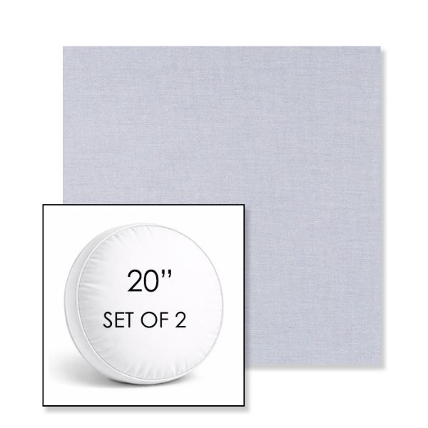 Picture of Exhale Sky | Set of 2 | 20" Sunbrella Boxed Round Outdoor Throw Pillows with Premium Inserts