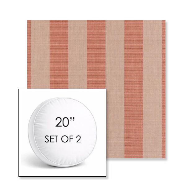 Picture of Expressive Blush | Set of 2 | 20" Sunbrella Boxed Round Outdoor Throw Pillows with Premium Inserts