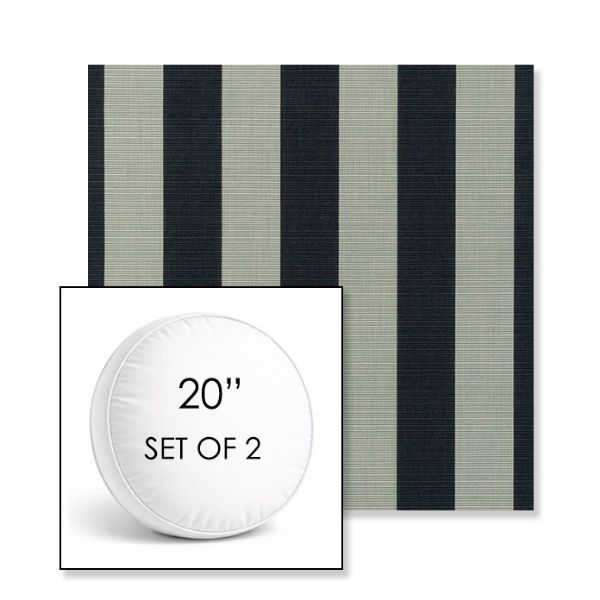 Picture of Expressive Mist | Set of 2 | 20" Sunbrella Boxed Round Outdoor Throw Pillows with Premium Inserts