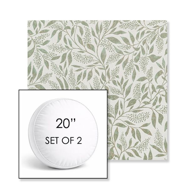 Picture of Exquisite Aloe | Set of 2 | 20" Sunbrella Boxed Round Outdoor Throw Pillows with Premium Inserts