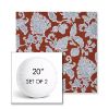 Picture of Floral Song Cinnabar | Set of 2 | 20" Sunbrella Boxed Round Outdoor Throw Pillows with Premium Inserts