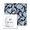 Picture of Floral Song Navy | Set of 2 | 20" Sunbrella Boxed Round Outdoor Throw Pillows with Premium Inserts