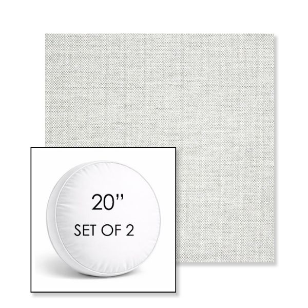 Picture of Idol Cloud | Set of 2 | 20" Sunbrella Boxed Round Outdoor Throw Pillows with Premium Inserts