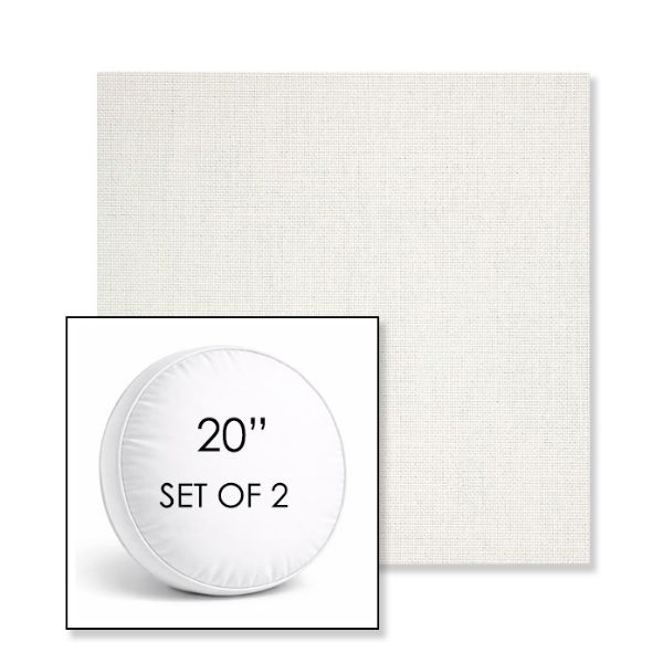 Picture of Idol Snow | Set of 2 | 20" Sunbrella Boxed Round Outdoor Throw Pillows with Premium Inserts