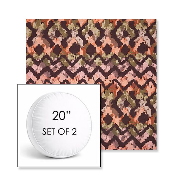 Picture of Inga Gypsy | Set of 2 | 20" Sunbrella Boxed Round Outdoor Throw Pillows with Premium Inserts