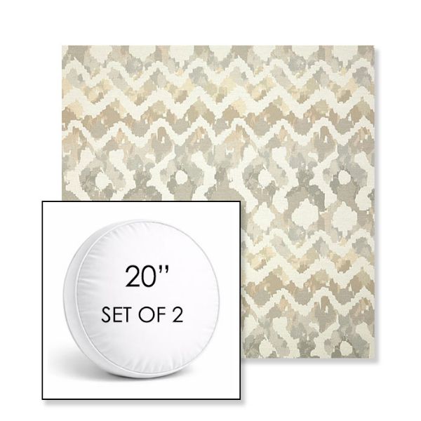 Picture of Inga Marble | Set of 2 | 20" Sunbrella Boxed Round Outdoor Throw Pillows with Premium Inserts