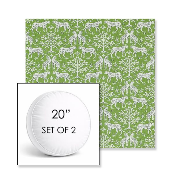 Picture of Jaipur Frame Chive | Set of 2 | 20" Sunbrella Boxed Round Outdoor Throw Pillows with Premium Inserts