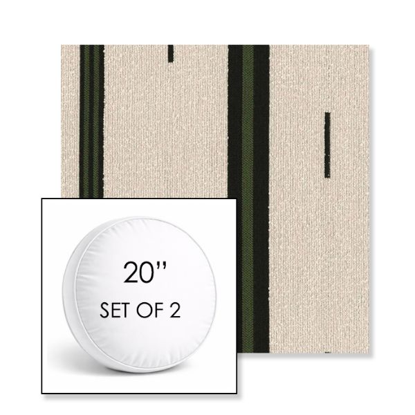 Picture of Khaima Moringa | Set of 2 | 20" Sunbrella Boxed Round Outdoor Throw Pillows with Premium Inserts