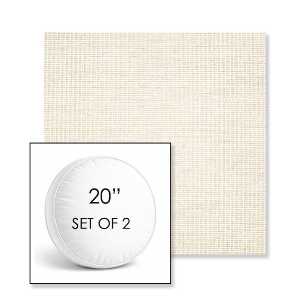 Picture of Kudos Vellum | Set of 2 | 20" Sunbrella Boxed Round Outdoor Throw Pillows with Premium Inserts