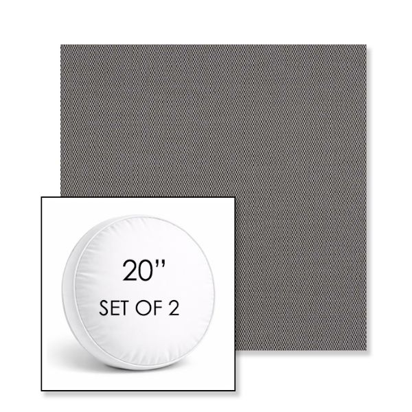 Picture of Lopi Charcoal | Set of 2 | 20" Sunbrella Boxed Round Outdoor Throw Pillows with Premium Inserts