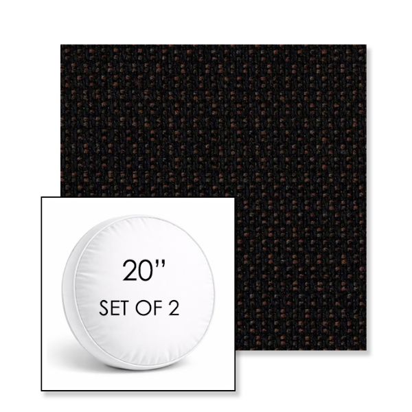 Picture of Lopi Coffee | Set of 2 | 20" Sunbrella Boxed Round Outdoor Throw Pillows with Premium Inserts