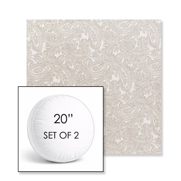 Picture of Mahalo Chino | Set of 2 | 20" Sunbrella Boxed Round Outdoor Throw Pillows with Premium Inserts
