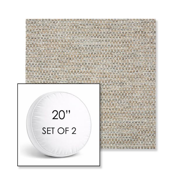 Picture of Mainstreet Dove | Set of 2 | 20" Sunbrella Boxed Round Outdoor Throw Pillows with Premium Inserts