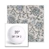 Picture of Martha Floral Periwinkle | Set of 2 | 20" Sunbrella Boxed Round Outdoor Throw Pillows with Premium Inserts