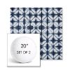 Picture of Midori Indigo | Set of 2 | 20" Sunbrella Boxed Round Outdoor Throw Pillows with Premium Inserts