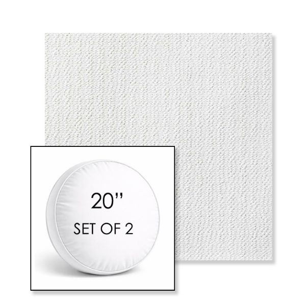 Picture of Momento Snow | Set of 2 | 20" Sunbrella Boxed Round Outdoor Throw Pillows with Premium Inserts