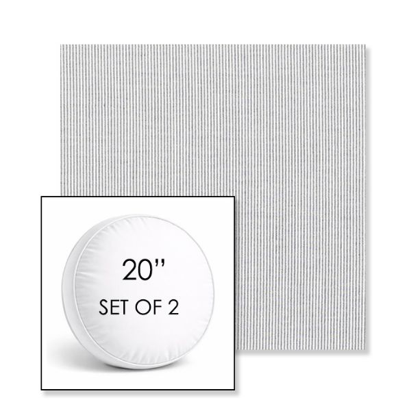 Picture of Replay Sea | Set of 2 | 20" Sunbrella Boxed Round Outdoor Throw Pillows with Premium Inserts