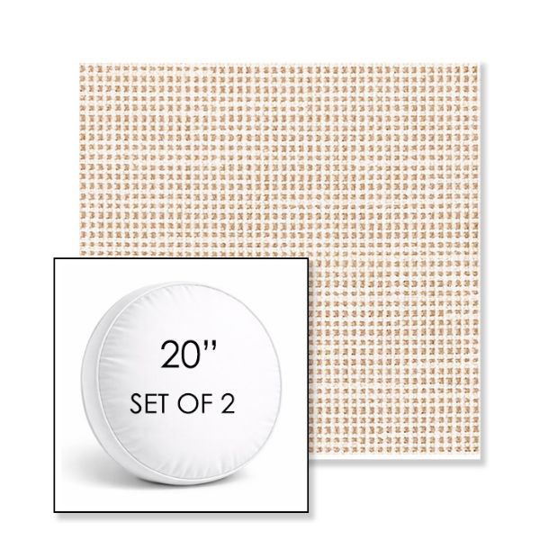 Picture of Rest Bisque | Set of 2 | 20" Sunbrella Boxed Round Outdoor Throw Pillows with Premium Inserts