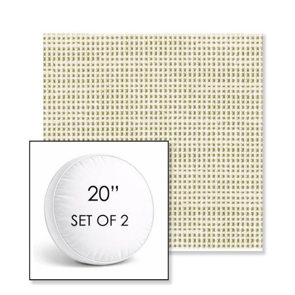 Picture of Rest Meadow | Set of 2 | 20" Sunbrella Boxed Round Outdoor Throw Pillows with Premium Inserts