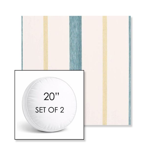 Picture of Revival Lake | Set of 2 | 20" Sunbrella Boxed Round Outdoor Throw Pillows with Premium Inserts
