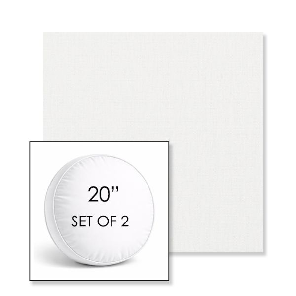 Picture of Ritsy Salt | Set of 2 | 20" Sunbrella Boxed Round Outdoor Throw Pillows with Premium Inserts
